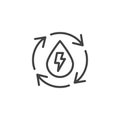 Water recycling energy line icon