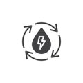 Water recycling energy vector icon