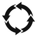 Water recycling icon, simple style