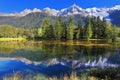 In water reflected snow-capped mountains Royalty Free Stock Photo