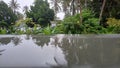 WATER REFLECTION IN THE BALKON AFTER RAIN in afternoon