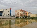 water reflection of buildings in near city