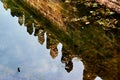 Water reflection Historic building in Angkor wat Thom Cambodia