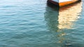 Water reflection of the local fisherman boat mooring at Local fisherman port, fisherman village Royalty Free Stock Photo