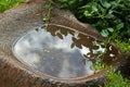 WATER REFLECTION IN MILLSTONE BIRDBATH