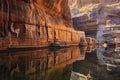 water reflections of petroglyphs on canyon walls Royalty Free Stock Photo