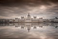 The big parlement in Budapest with water reflexion Royalty Free Stock Photo