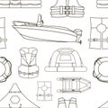 Water rescue set pattern Royalty Free Stock Photo