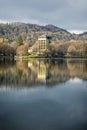 Water reservoir Pocuvadlo in Stiavnica Mountains, Slovakia, seasonal natural scene