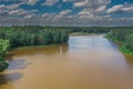 A water reservoir located among forests. Photo from the drone.