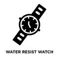 Water Resist Watch icon vector isolated on white background, log