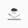 Water resistant coating icon. Waterproof material. Repelling surface. Rain icon. Vector Royalty Free Stock Photo