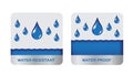 Water resistant and proof logo , icon . blue version Royalty Free Stock Photo