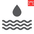 Water resources glyph icon, environment and ecology, water drop sign vector graphics, editable stroke solid con, eps 10. Royalty Free Stock Photo
