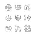 Water resources lacking linear icons set