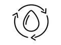 Water reuse reusable drop cycle single isolated icon with outline style