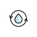 Water, revers, circle color gradient vector icon Royalty Free Stock Photo