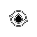 water, revers, circle icon. Simple glyph, flat vector of water icons for UI and UX, website or mobile application