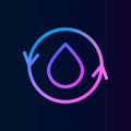 Water, revers, circle nolan icon. Simple thin line, outline vector of watericons for ui and ux, website or mobile application