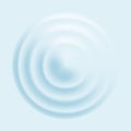 Water ripple effect top view. Realistic caustic drop or sound wave splash effect, concentric circles in puddle. Vector
