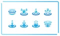 Water and ripple icon set