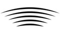 Water ripple icon wavy curve lines, ripple hilly surface