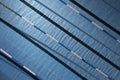 Water ripples on blue tiled olympic swimming pool background. Top view Royalty Free Stock Photo