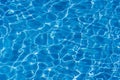 Water ripples on blue tiled swimming pool background. Top view Royalty Free Stock Photo