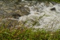 Water in river after monsoon rain flowing rapidly