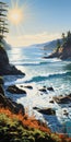 Coastline Painting In The Style Of Dalhart Windberg
