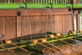 Water running out through bamboo pipe to water basin at Shimogamo jinja in Kyoto, Japan Royalty Free Stock Photo