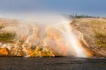 Water runoff of the Midway Geyser Basin in the Firehole River, Yellowstone National Park Royalty Free Stock Photo