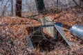 Water runoff pipe above culvert Royalty Free Stock Photo