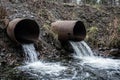 Water runoff from a road spillway Royalty Free Stock Photo