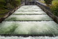 Water Rushes Over the Fish Ladder at the Bonneville Dam, Cascade Locks, Oregon, USA