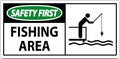 Water Safety First Sign - Fishing Area