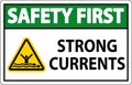 Water Safety First Sign - Strong Currents