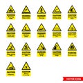 Water safety hazard signs icon set of color types. Isolated vector sign symbols. Icon pack. Royalty Free Stock Photo