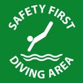 Water Safety Sign Danger - Diving Area Royalty Free Stock Photo