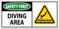 Water Safety Sign Danger - Diving Area Royalty Free Stock Photo
