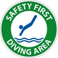 Water Safety Sign Danger - Diving Area Royalty Free Stock Photo