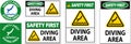 Water Safety Sign Danger - Diving Area Royalty Free Stock Photo