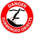 Water Safety Sign Danger - Submerged Objects