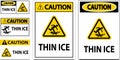 Water Safety Sign Danger - Thin Ice Royalty Free Stock Photo