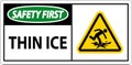 Water Safety Sign Danger - Thin Ice Royalty Free Stock Photo