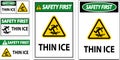 Water Safety Sign Danger - Thin Ice Royalty Free Stock Photo