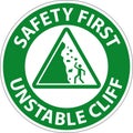 Water Safety Sign, Danger - Unstable Cliff Royalty Free Stock Photo