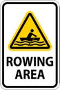 Water Safety Sign Warning - Rowing Area