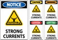 Water Safety Sign Warning - Strong Currents Royalty Free Stock Photo