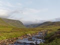 The Water of Saughs flowing gently down the Valley of Glen Lethnot